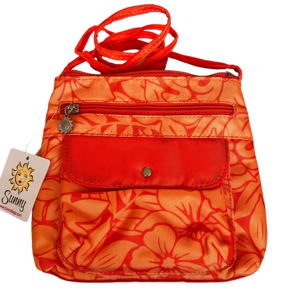 SUNNY HAWAII Beach Pool Tote & Matching Small Purse Hawaiian Orange Floral Print - Picture 13 of 17